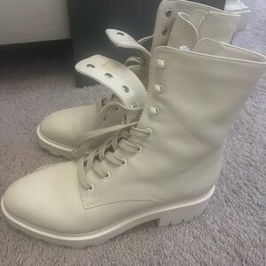 Dolce Vita Off-White Combat Boots